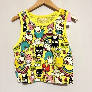 Hello Kitty & Friends Yellow Character Print Tank Top NEW Size X-Large NWT